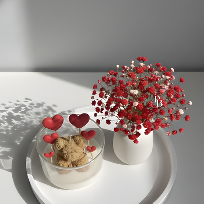 Love Bear Heart Candle