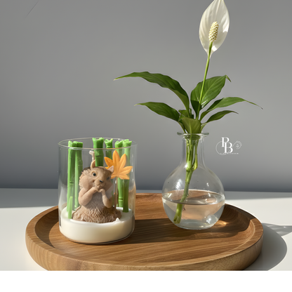 Woodland Squirrel Decorative Candle in Glass Jar