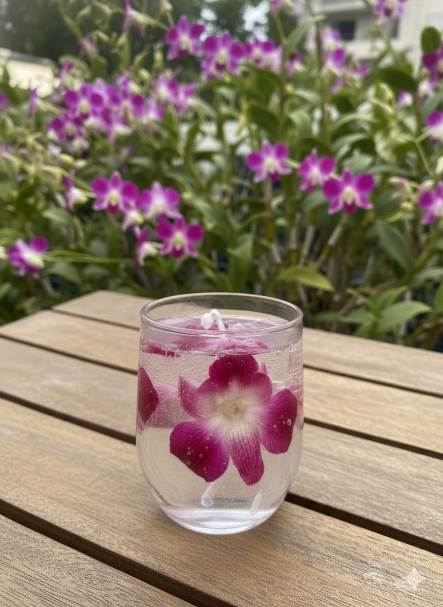 Luxury Orchid Blossom Glass Candle