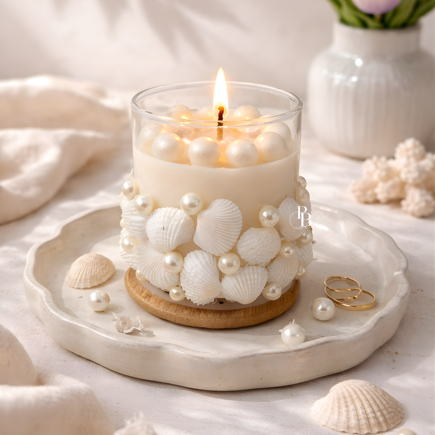 Pearl Seashell Candle