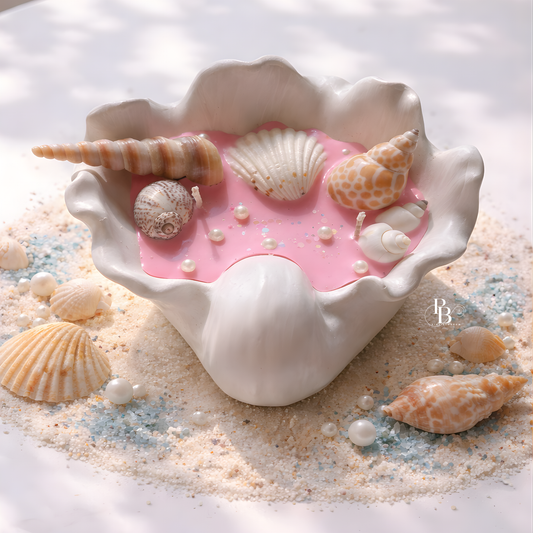 Luxury Seashell Ocean Candle – Handmade Beach Inspired Decorative Candle | Coastal Home Decor & Gift