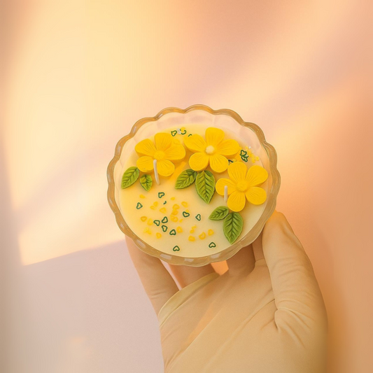 Sunny Blossom Floral Candle