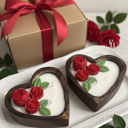 Luxury Heart-Shaped Rose Candle
