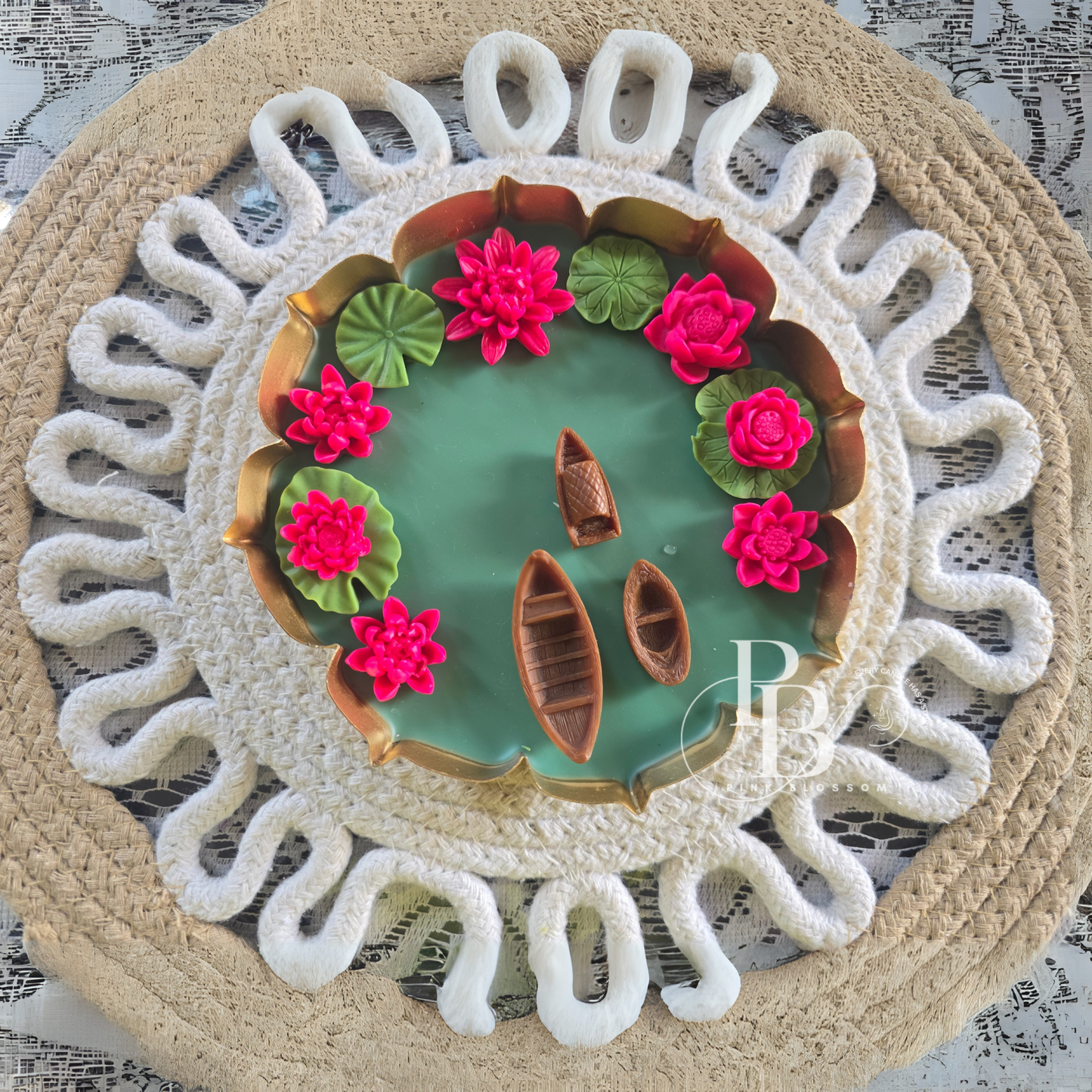 Luxury Lotus Pond Candles – Handmade Premium Festive & Home Décor Collection