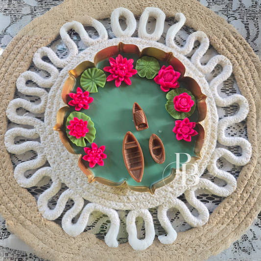 Luxury Lotus Pond Candles – Handmade Premium Festive & Home Décor Collection