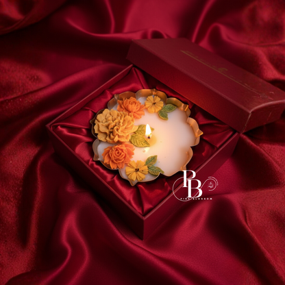 Luxury Marigold  Floral Candle