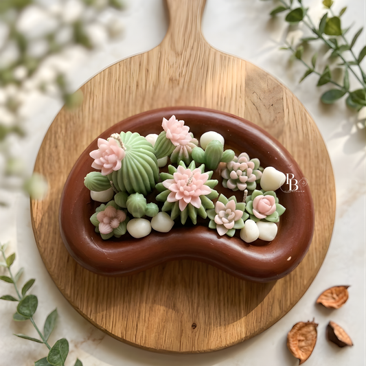 Handcrafted Succulent Candle – Eco-Friendly Decorative Soy Wax Candle | Luxury Home Décor & Gift
