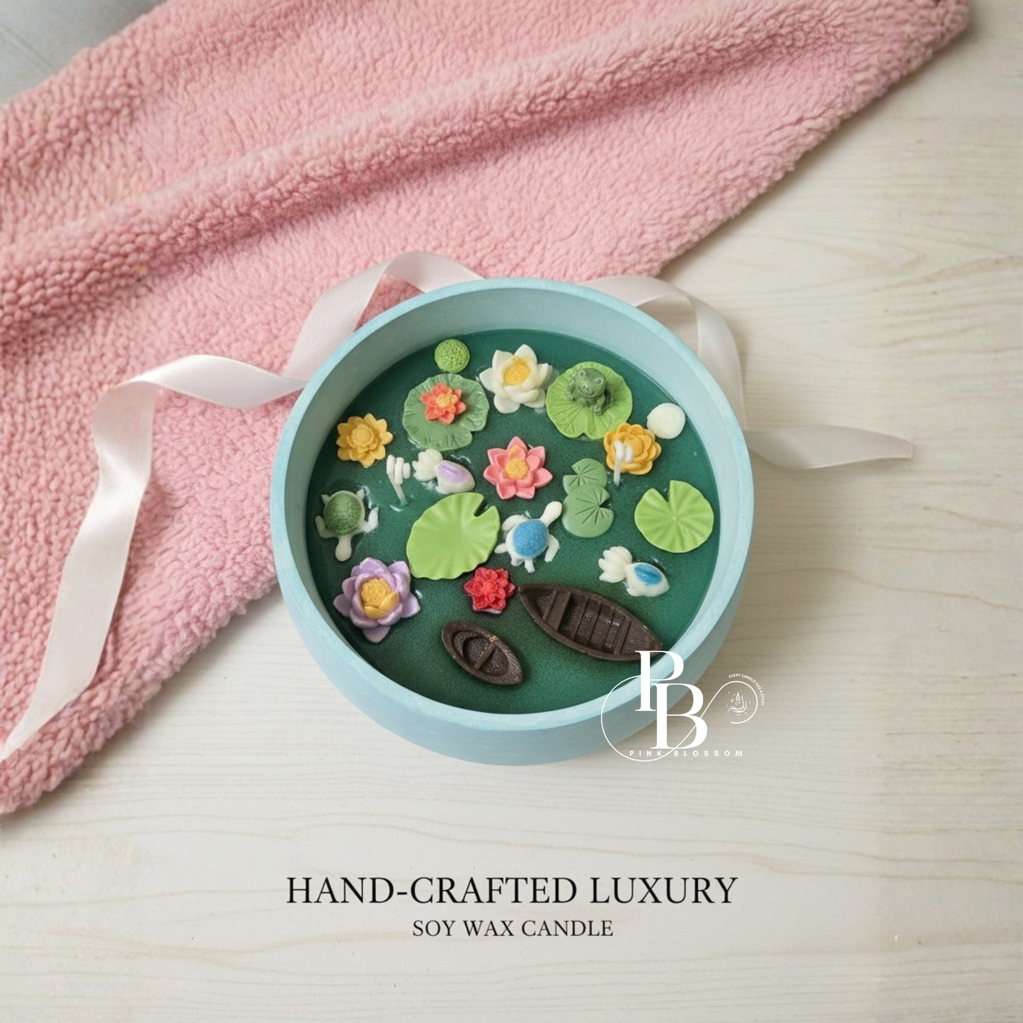 Handcrafted Lotus Pond Candle