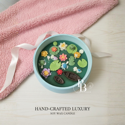 Handcrafted Lotus Pond Candle