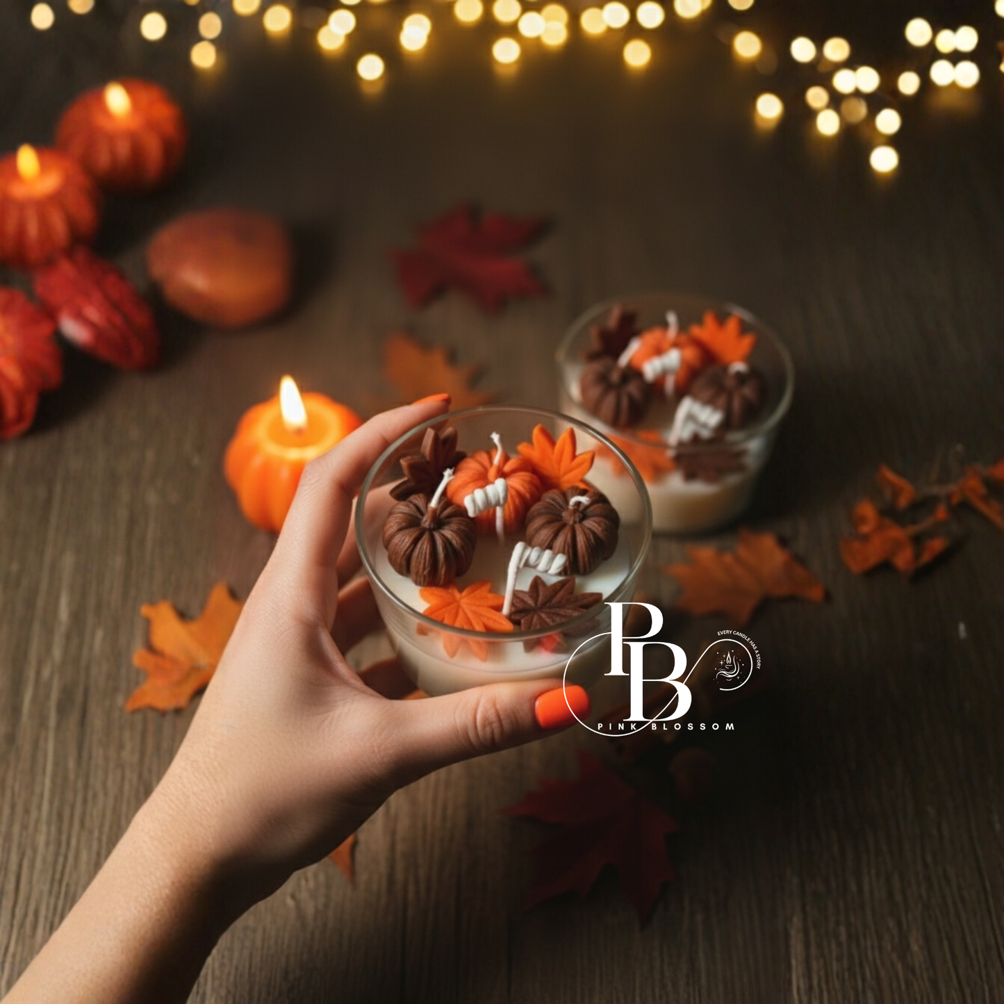 Luxury Pumpkin & Autumn Leaf Candle