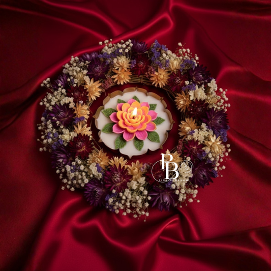 Luxury Lotus Urli Flower Candle