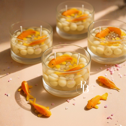 Golden Koi Pond Gel Candle
