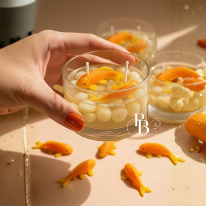Golden Koi Pond Gel Candle
