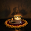 Peacock Feather Candle With Krishna Idol Sachet