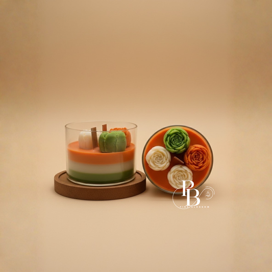 Tricolor Floral Soy Candle