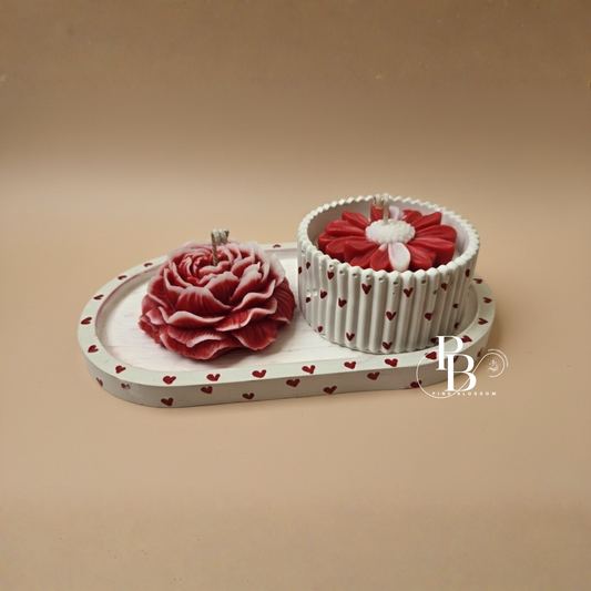 Luxury Floral Candle Duo – Rose & Daisy Design