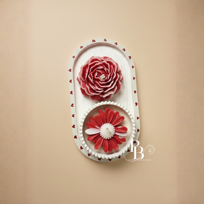 Luxury Floral Candle Duo – Rose & Daisy Design