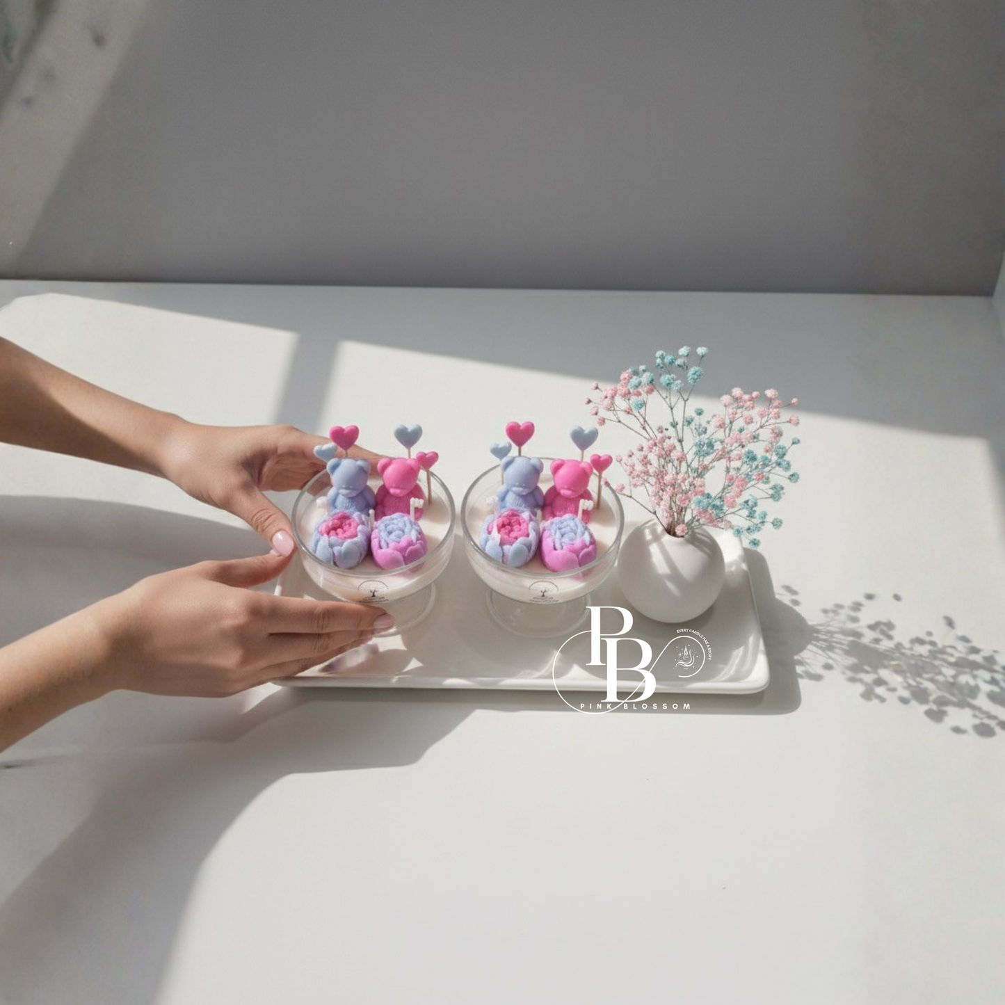 Teddy Blossom Duo Candle (Pack of 1)