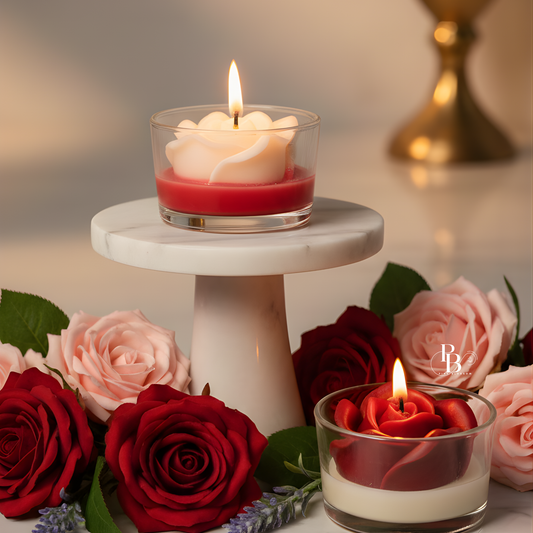 Rose Bloom Luxury Soy Candle in Glass Jar (Pack of 2)