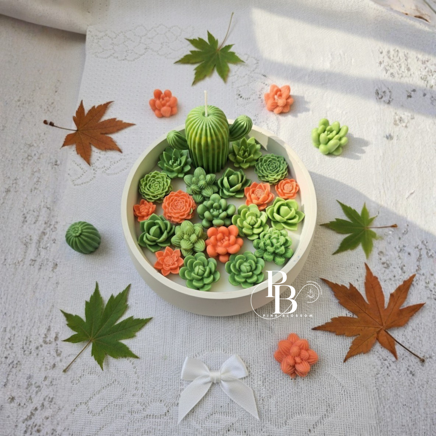 Cactus Garden Candle Bowl – Succulent-Inspired Decorative Candle