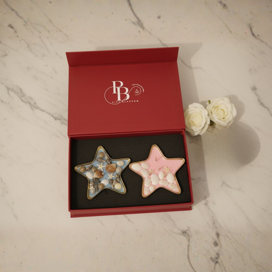 Luxury Star-Shaped Seashell Candles | Pink Blossom Handmade Aromatherapy Candles