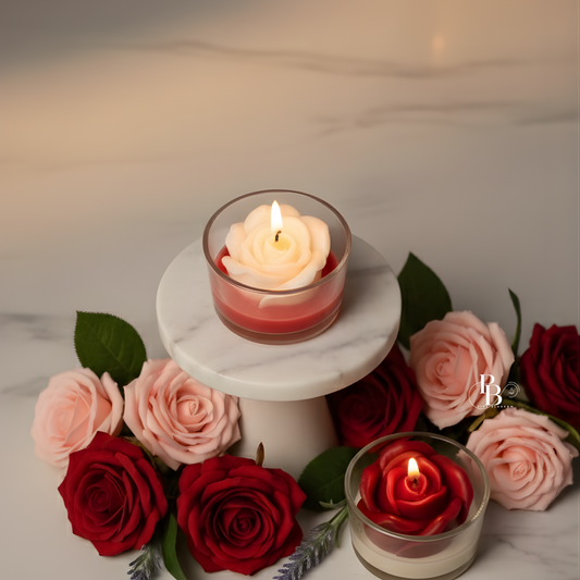 Rose Bloom Luxury Soy Candle in Glass Jar (Pack of 2)