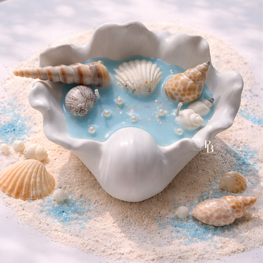 Luxury Seashell Ocean Candle – Handmade Beach Inspired Decorative Candle | Coastal Home Decor & Gift
