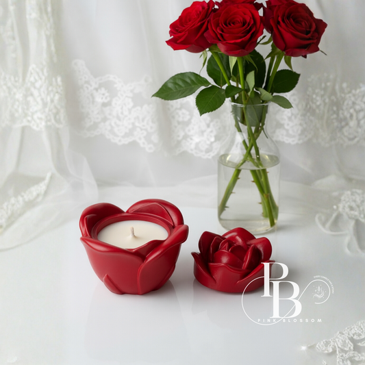 Luxury Red Rose 🌹 Ceramic Candle | Romantic Scented Candle