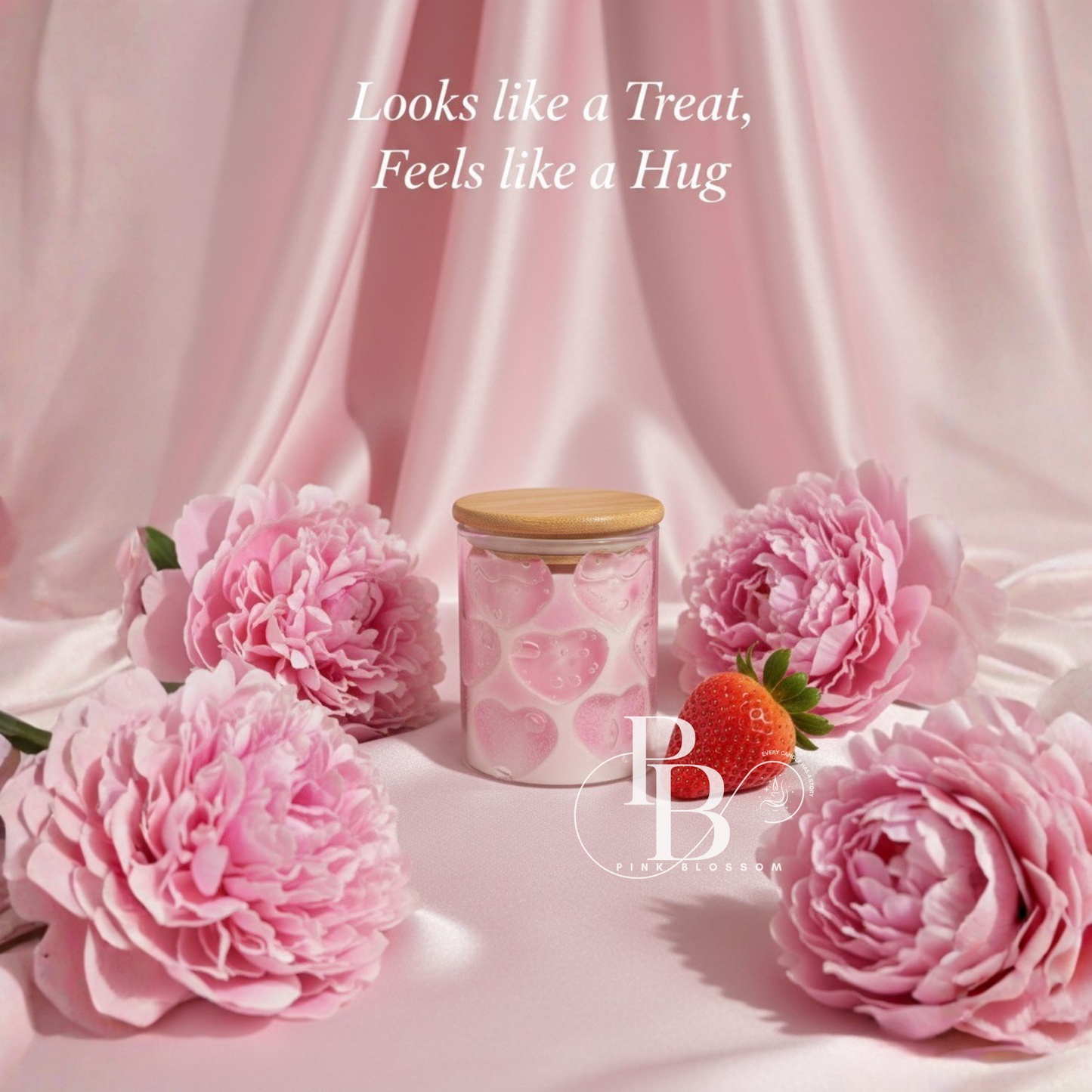 Heart Treat Scented Candle – Luxury Handmade Soy Wax Candle | Pink Blossom Aromatherapy Gift Collection