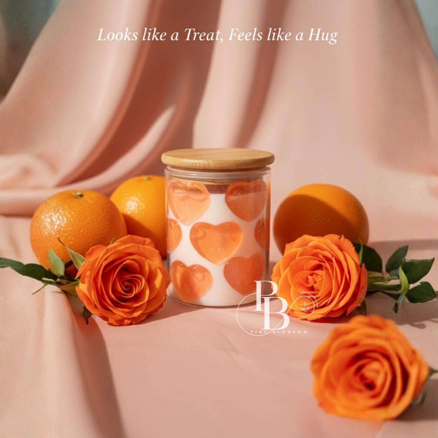 Heart Treat Scented Candle – Luxury Handmade Soy Wax Candle | Pink Blossom Aromatherapy Gift Collection