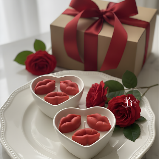Romantic Heart Lip Candle Set