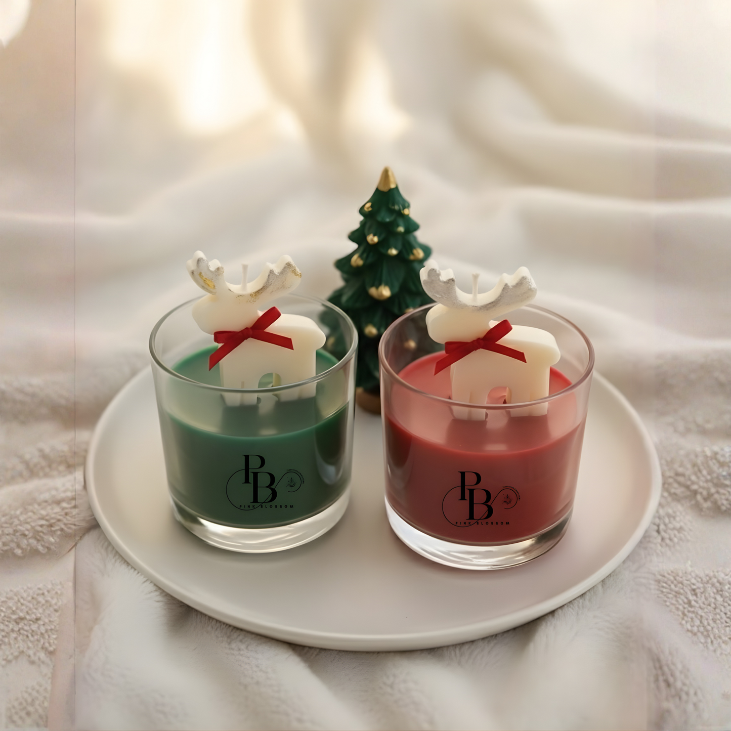 Luxury Christmas Reindeer Candle Set