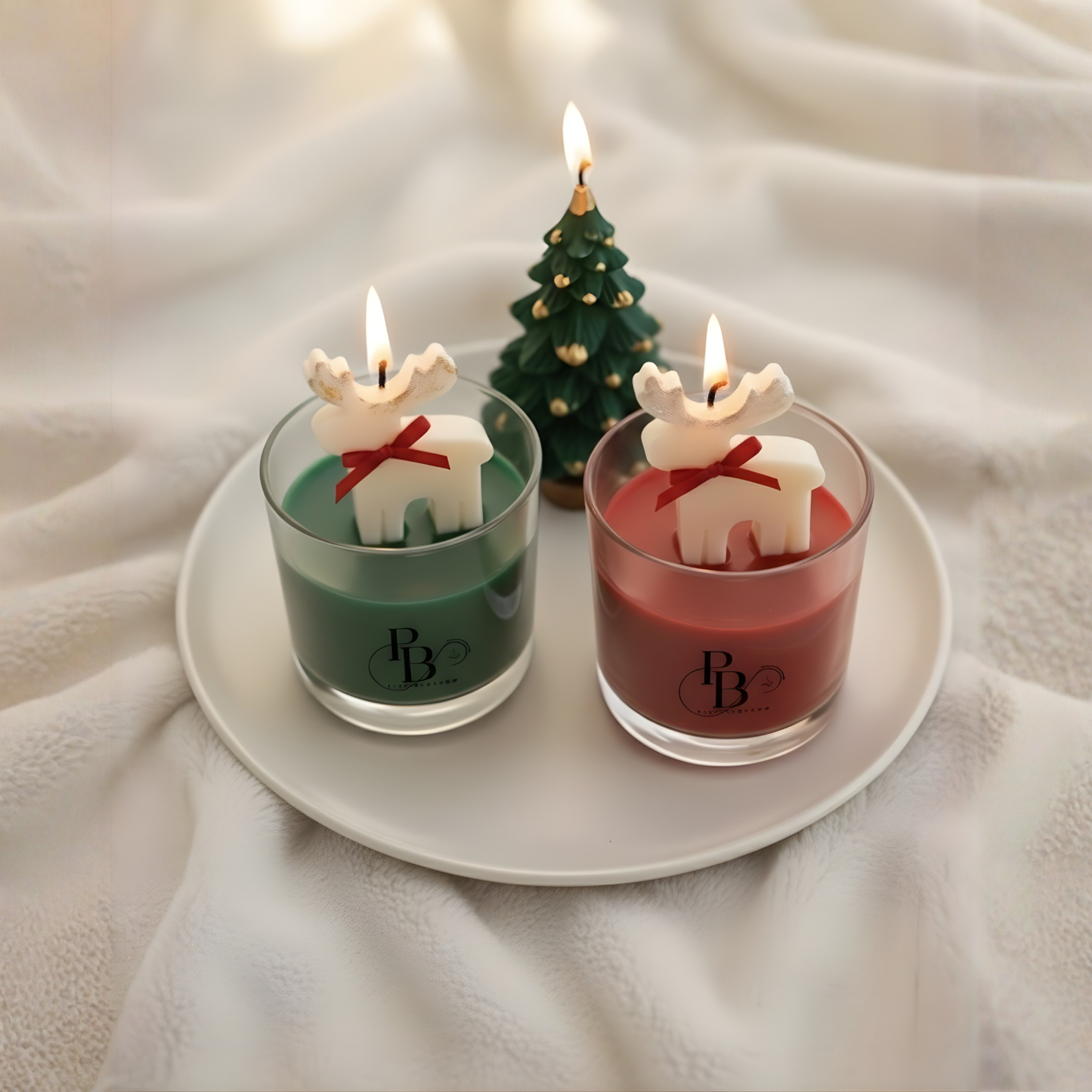 Luxury Christmas Reindeer Candle Set