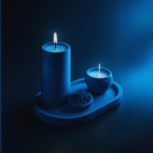 Luxury Midnight Blue Candle Set