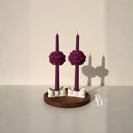 Luxury Floral Taper Candle Set