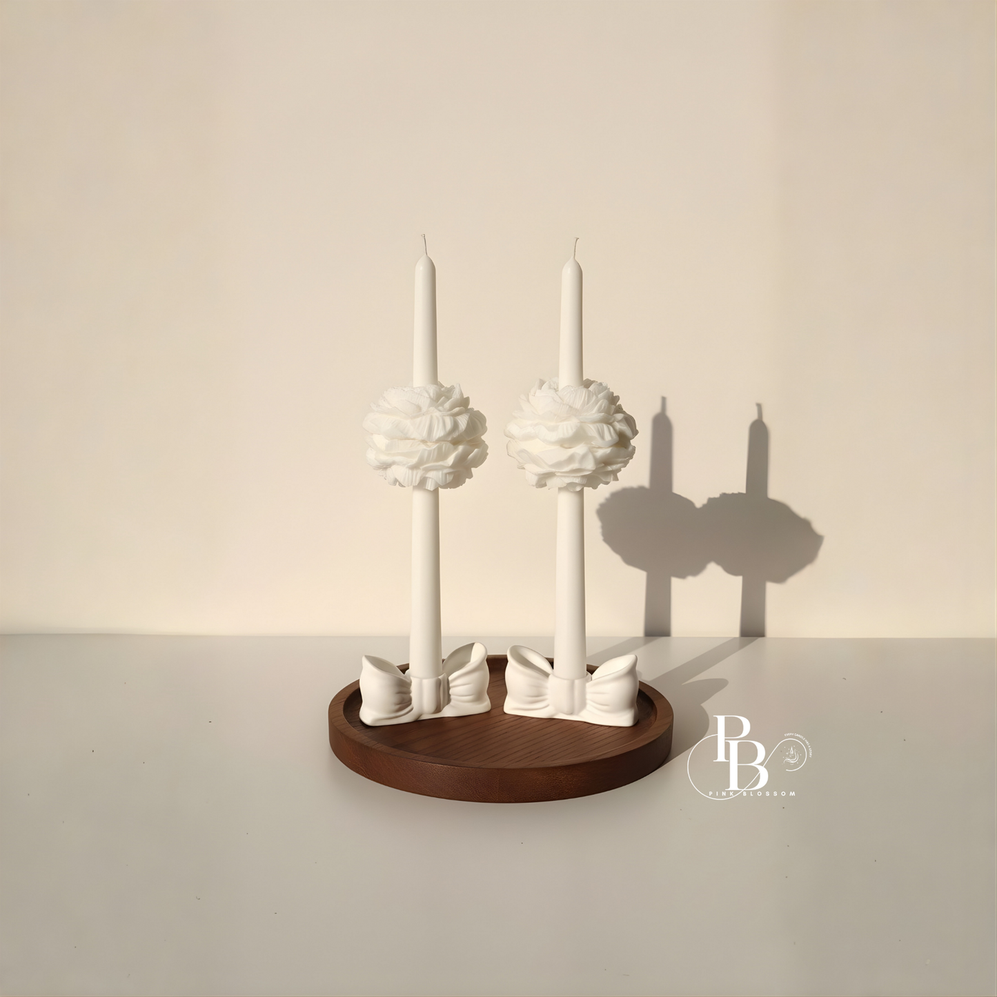 Luxury Floral Taper Candle Set