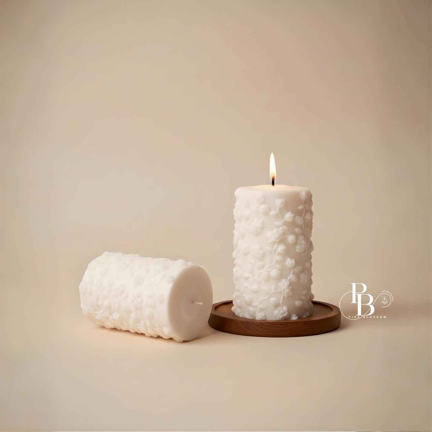 Floral Pillar Candle
