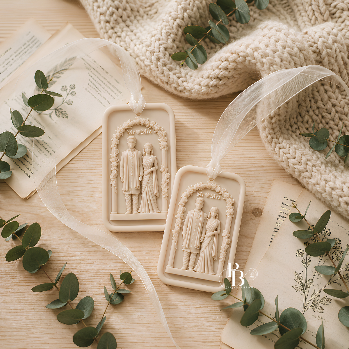 Eternal Union Aroma Sachet™ | Handmade Wedding Couple Soy Wax Sachet for Luxury Wedding Favors, Bridal Gifts & Home Fragrance
