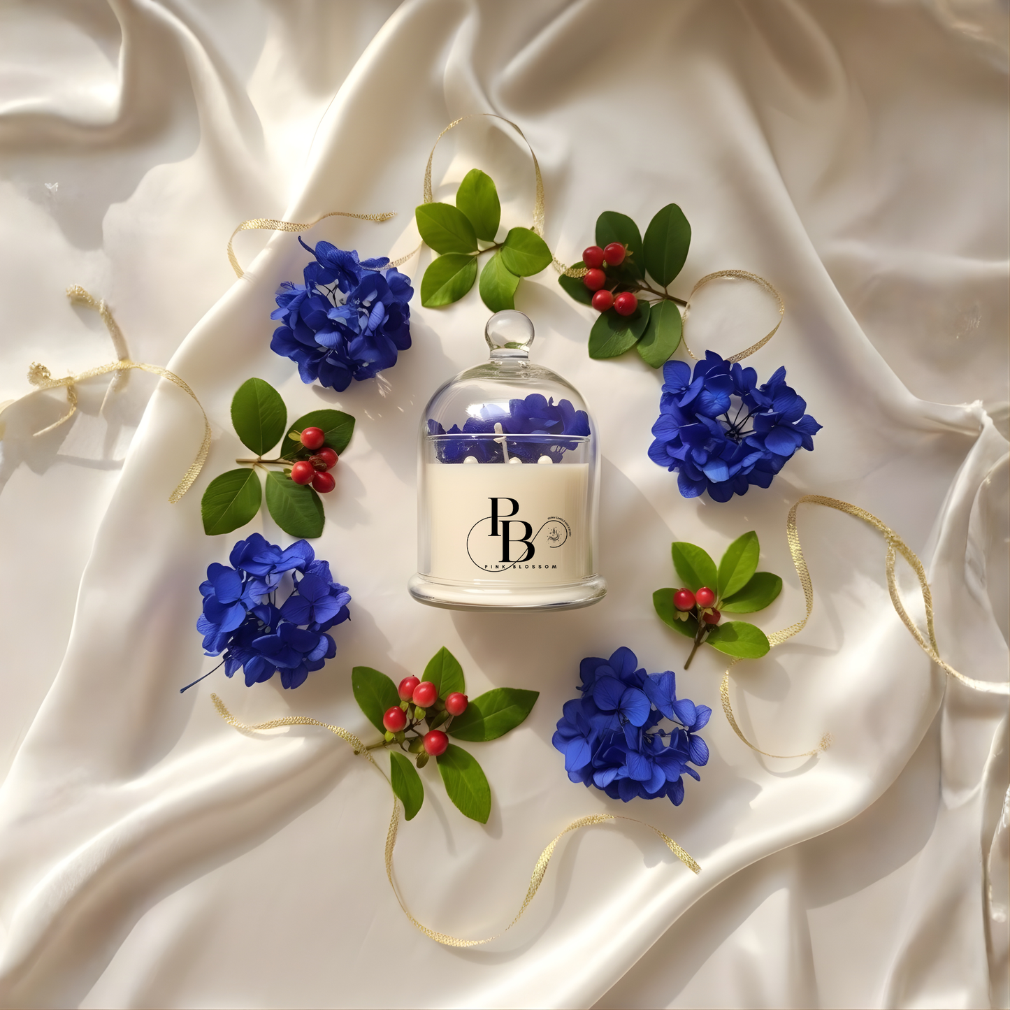 Premium Luxury Scented Candle with Glass Cloche