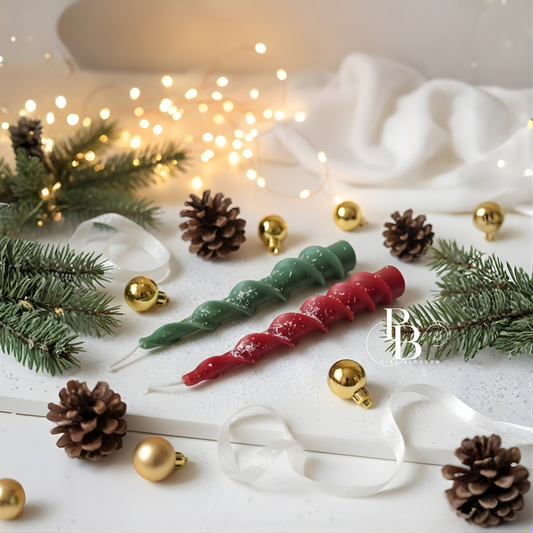 Luxury Christmas Spiral Taper Candles