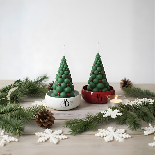 Luxury Christmas Tree Bubble Candle in Urli Bowl