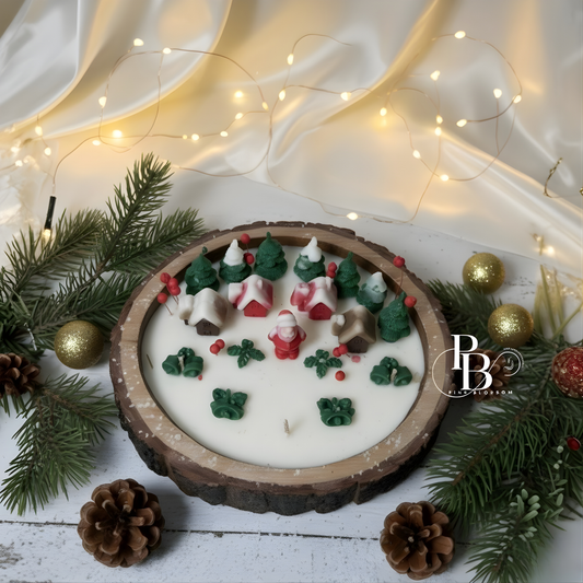 Luxury Christmas Village Candle – Handcrafted Festive Scented Candle | Santa Theme Décor